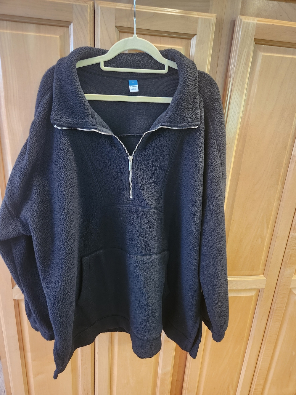 Old Navy Black Zip-Up Sherpa Pullover